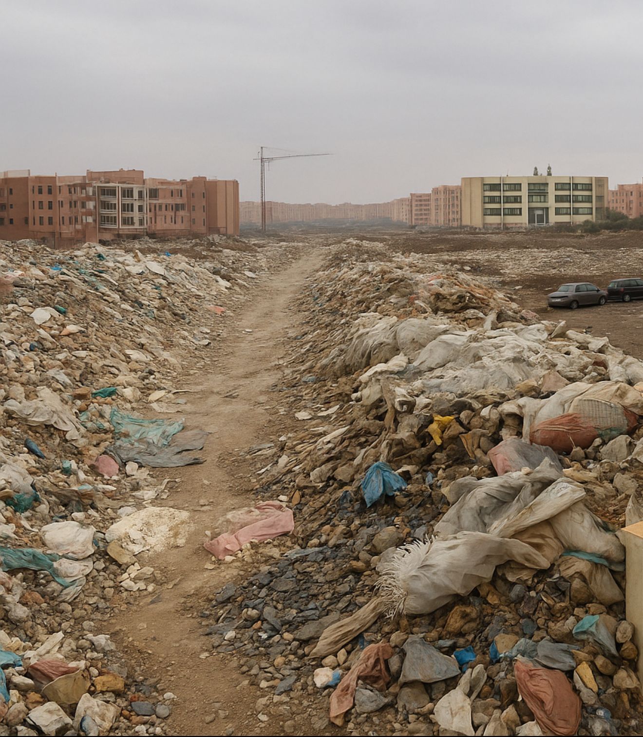 تلميذ يتعرض لكسر في مشط رجله بممر مليء بردم البناء نحو مدرسة بالمحاميد مراكش