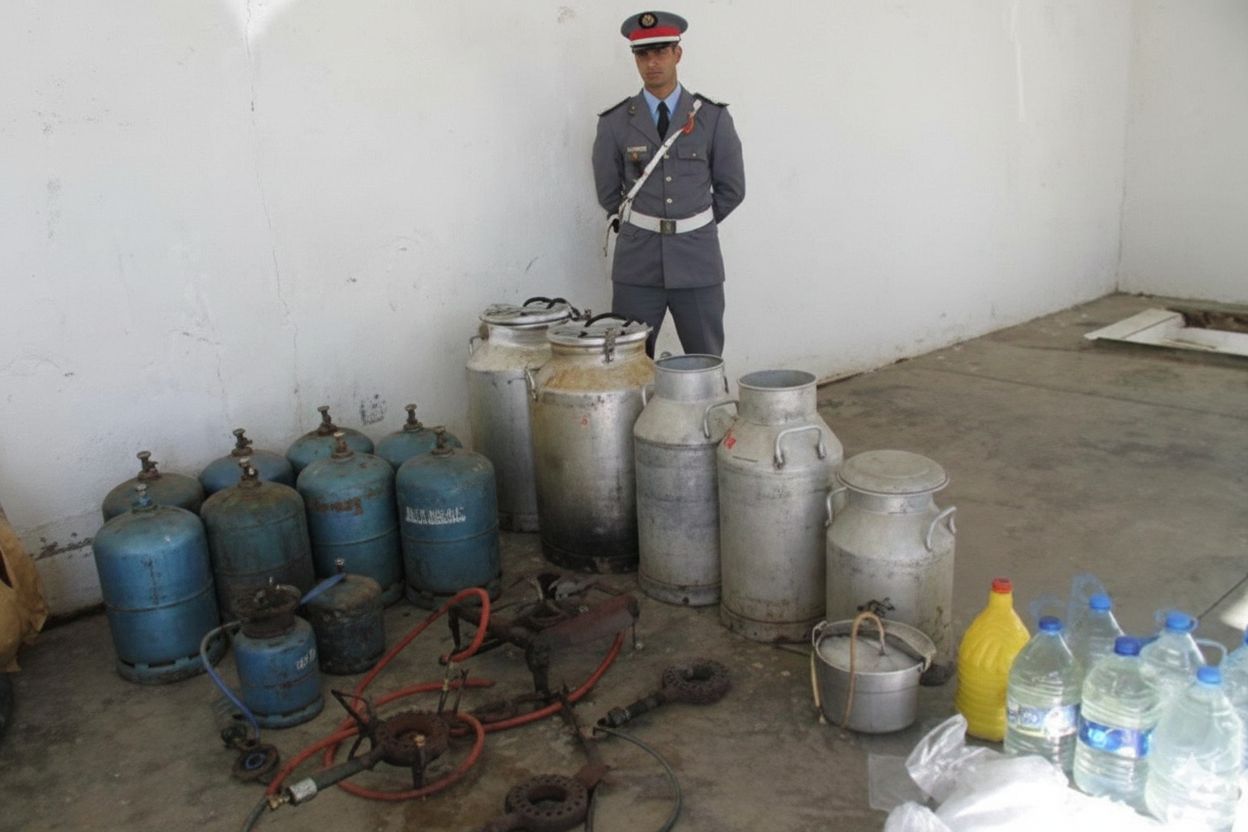 “الگراب” في شباك الدرك.. حجز 1600 لتر من “الماحيا” كانت ستسمم احتفالات رأس السنة بالخميسات