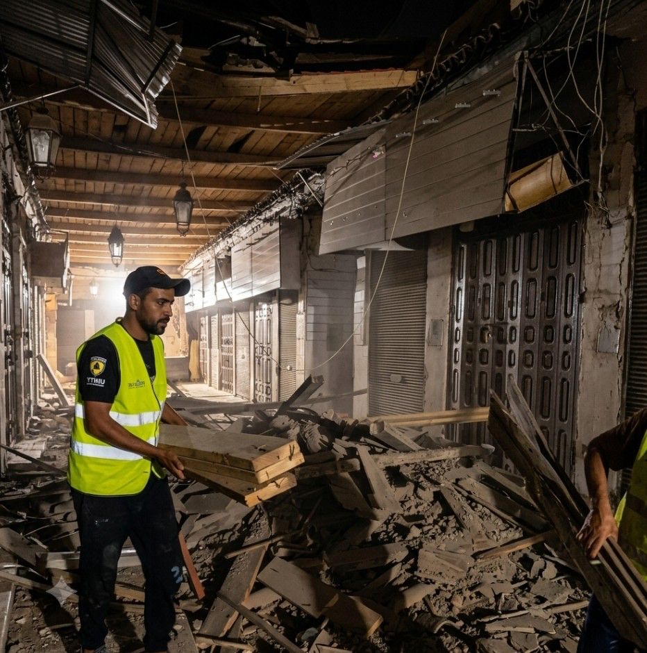 انهيار جزء من سقف قيسارية مولاي علي بسوق السمارين بمراكش دون تسجيل إصابات