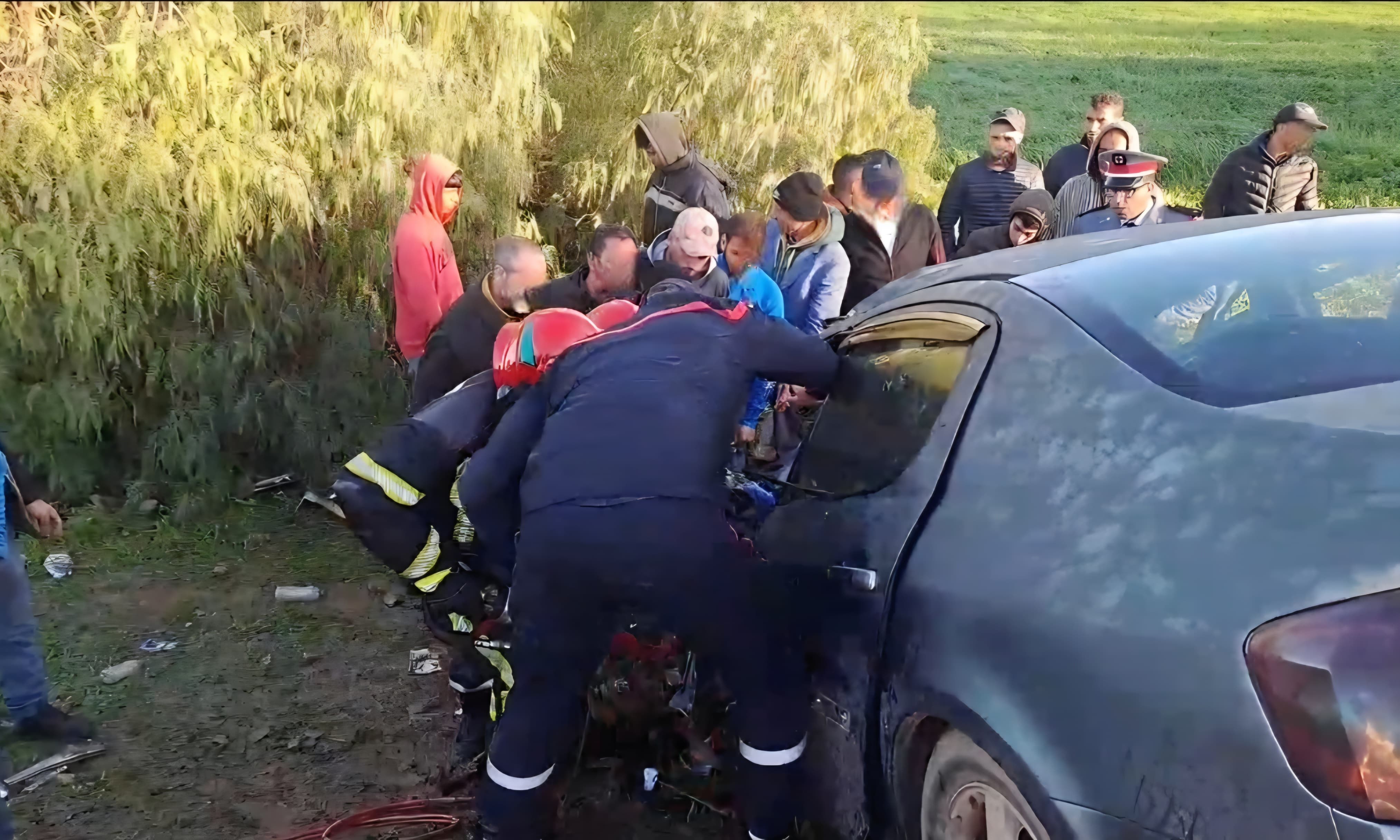 اصطدام عنيف بين سيارة وشاحنة بمدخل برشيد يخلف إصابة خطيرة