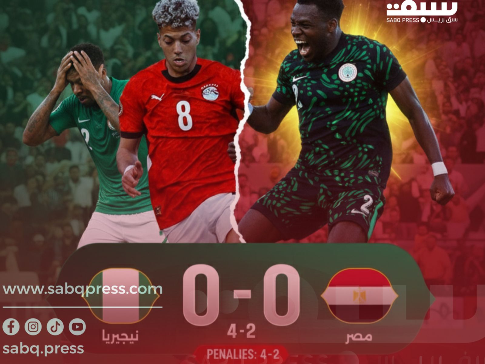 نيجيريا تهزم مصر وتحجز مقعدا في البوديوم