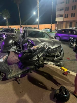 حادثة سير عنيفة بشارع علال الفاسي بمراكش بعد قيادة سيارة في الاتجاه الممنوع