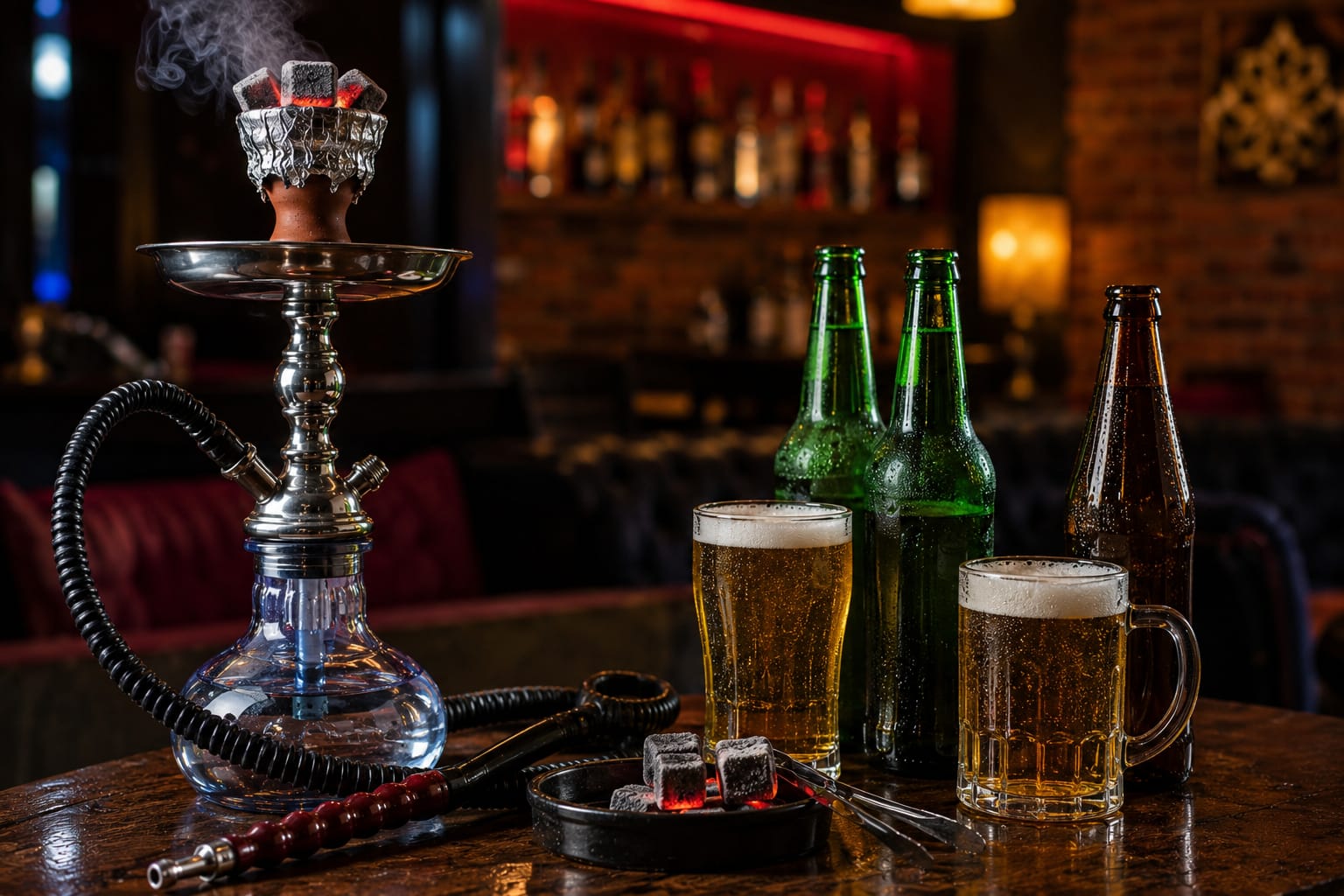 توقيف مسير مقهى للشيشة وحارس أمن خاص بتهمة بيع الخمور بدون ترخيص وحجز 30 نرجيلة