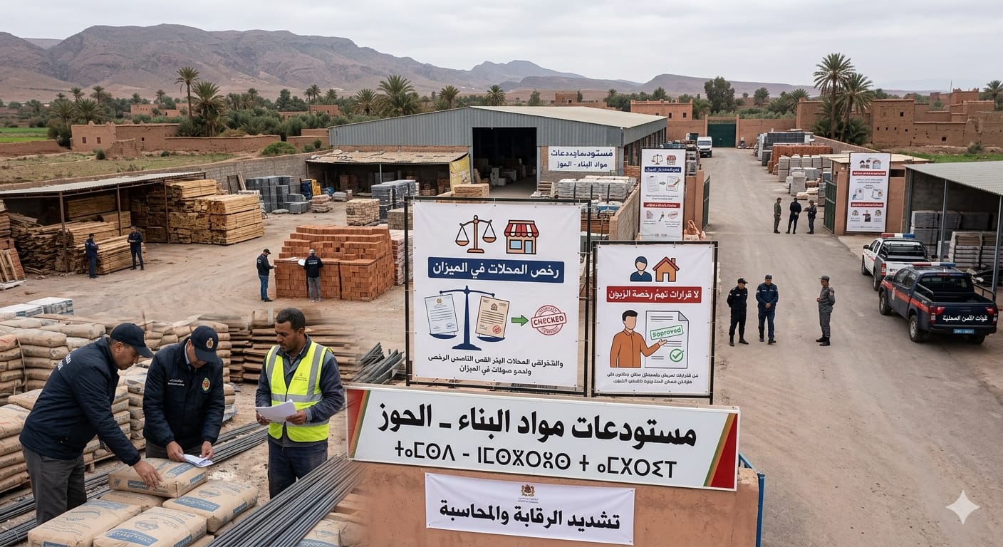 تشديد الرقابة على مستودعات مواد البناء بالحوز: رخص المحلات في الميزان ولا قرارات تهم "رخصة الزبون"
