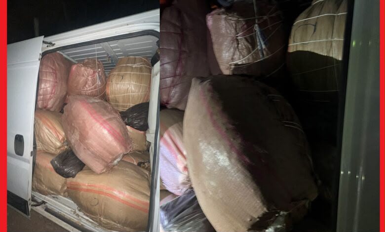 مطاردة أمنية تنتهي بحجز أزيد من طن من الكيف والتبغ المهرب بضواحي قلعة السراغنة