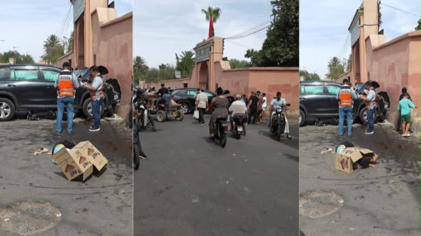 سيارة تصطدم بسور إعدادية عبد المومن بمراكش وتخلف مصاباً وحالة من الهلع