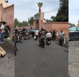 سيارة تصطدم بسور إعدادية عبد المومن بمراكش وتخلف مصاباً وحالة من الهلع